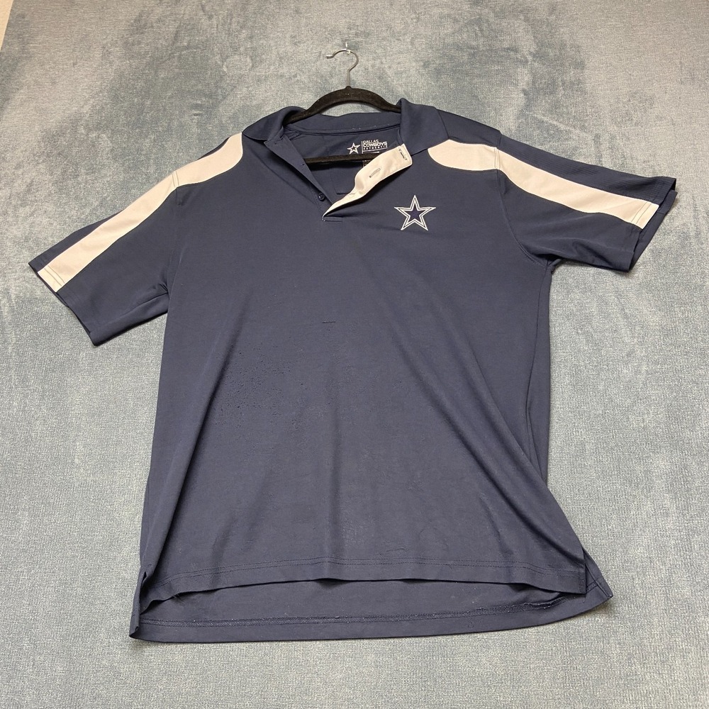 Dallas Cowboys Polo Shirt Mens XL Blue Authentic Apparel NFL Football Athleisure